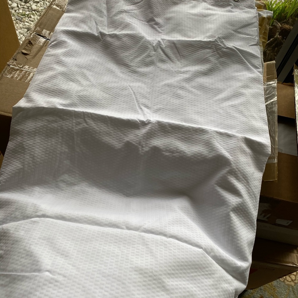White Fabric Curtain Liner, Water Resistant
